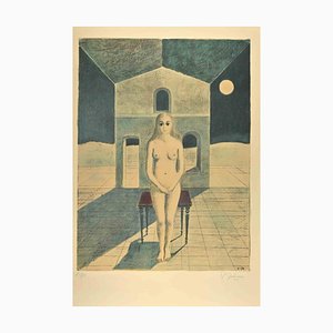 Paul Delvaux, La Voyante, Lithographie, 1974