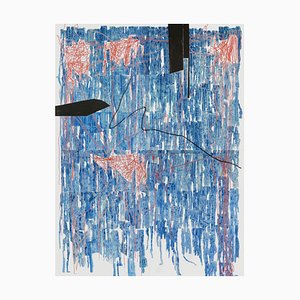 Lena Ochkalova, Blue Structure, 2021, Bleistift & Tusche auf Papier