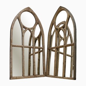 Gothic Arched Window Mirrors, Set of 2