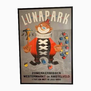 Poster Lunapark di Reyn Dirksen, Paesi Bassi, anni '50