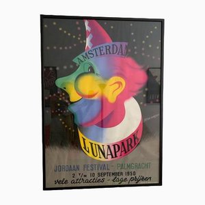 Affiche Lunapark par Reyn Dirksen, Pays-Bas, 1950s