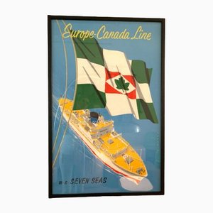 Affiche Europe-Canada Line par Reyn Dirksen, Pays-Bas, 1955
