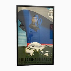 Poster Holland-Africa Line di Reyn Dirksen, Paesi Bassi, 1955