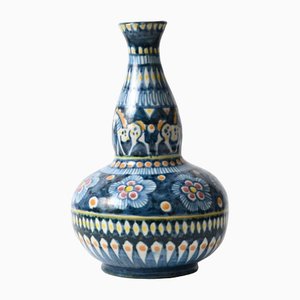 Italian Hand-Painted Vase by Vincenzo Pinto, 1960s
