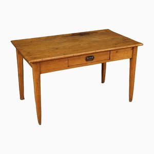 French Chestnut, Pine and Fruitwood Rustic Writing Desk, 1970