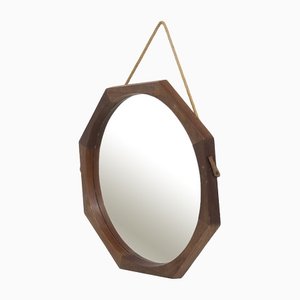 Vintage Rope and Wood Wall Mirror by Franco Campo and Carlo Graffi, 1950s