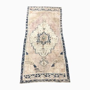 Faded Neutral Wool Hand Knotted Oushak Rug