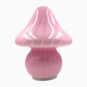 Pink Mushroom Murano Glass Table Lamp, Italy, 1980s