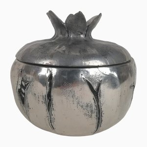 Cubitera en forma de granada bañada en plata de Mauro Manetti, Florence, Italy, años 70