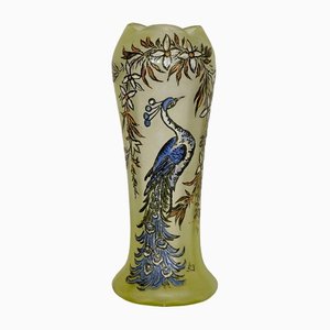 Jugendstil Glaspaste Vase von Legras, frühes 20. Jh