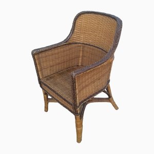 Rattan & Wicker Armchair, 1970s