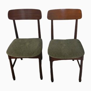 Italian Green Dining Chairs, 1970, Set of 2