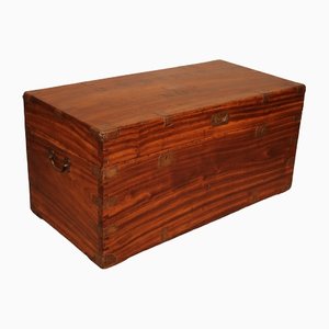 Large 19th Century Camphor Wood Campaign Chest