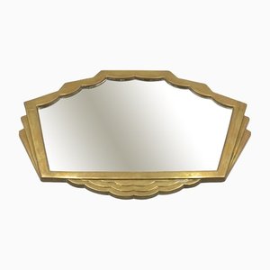 Art Deco Brass Mirror, Italy, 1930s