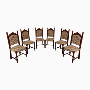 Jacobine Dining Chairs in White Fabric, Set of 6