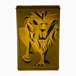 Mid-Century Wall Panel with Lion, Italy, 1960s
