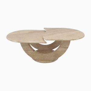 Italienischer Couchtisch aus Travertin, 1980er