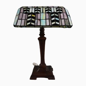 Glass Mosaic Notary Lamp in the style of Tiffany