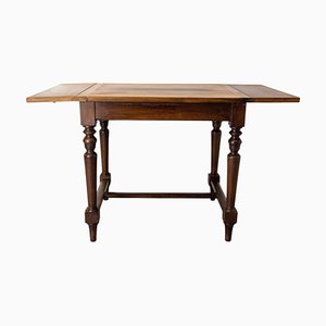 French Beech and Chestnut Foldable Dining Table, 1970s