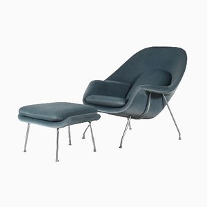 Womb Chair with Footxtool by Eero Saarinen for Knoll International, USA, 1950s, Set of 2