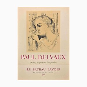 Affiche Vintage Le Bateau Lavoir d'après Paul Delvaux, 1966