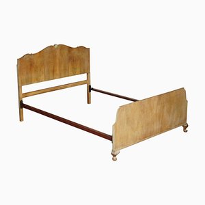English Double Bed in Bleached Walnut, 1900s