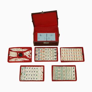 Chinesisches Mahjong Spiel mit Spielsteinen, 1900er