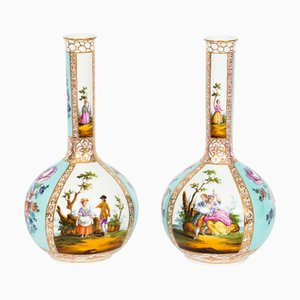 19th Century Porcelain Provenance Vases by Helena Wolfsohn, Dresden, 1850, Set of 2