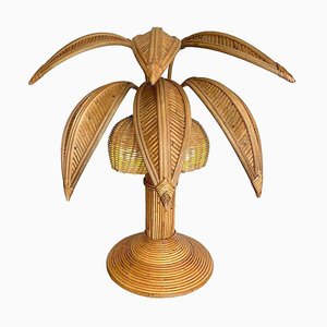 Lampada da tavolo a forma di palma in bambù con 2 luci nello stile di Mario Lopez Torres