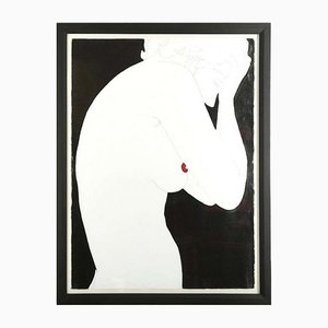 Natasha Law, Red Dot, Glanzfarbe und Tinte auf Papier, 21st Century