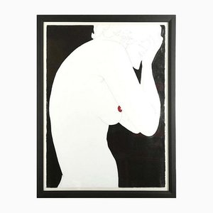 Natasha Law, Red Dot, Glossy Household Paint and Ink on Paper, 21st Century