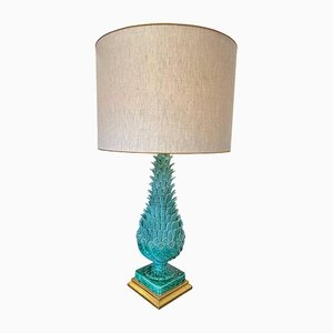 Grande Lampe Turquoise en Céramique de Ceramicas Bondia, Espagne, 1950s