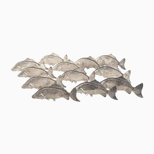 Italian Silver Plated Fish Card Holders, 1950s, Set of 12