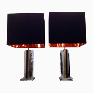 Vintage Lamps in Chrome, 1970s, Set of 2