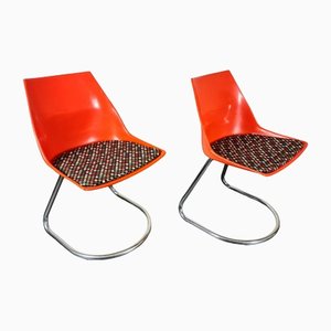 Vintage Orange Chairs, 1970s, Set of 2
