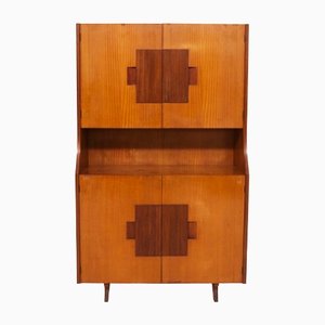 Gio Ponti zugeschriebener Wohnzimmerschrank aus Holz, 1950er