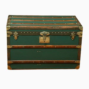 French Green Courier Trunk from De La Brand Moynat, 1920s
