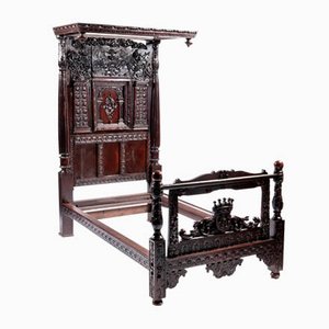 17th Century Renaissance Style Canopy Bed in Oak