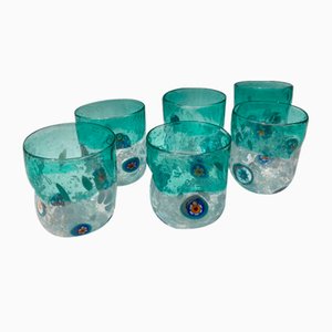 Italienische Vintage Murano Glas Wassergläser von Effetre Murano, 2004, 6er Set