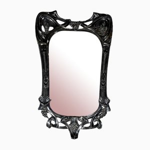 Art Nouveau Silver Metal Mirror, 1890s