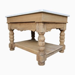 Oak and Marble Kitchen Work Table