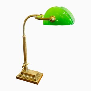 Ministerial Churchill Lamp in Bronze and Opaline Glass