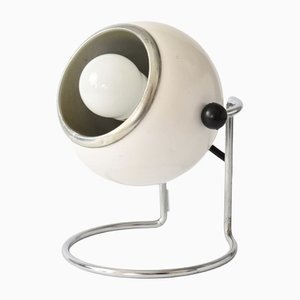 Lámpara de mesa Eyeball era espacial en blanco, años 70