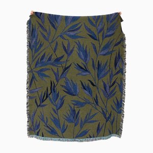 Growth Olive Recycled Cotton Woven Throw by Rosanna Corfe