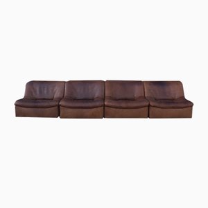 Buffalo Leather DS46 Modular Sofa from de Sede, 1970s, Set of 4