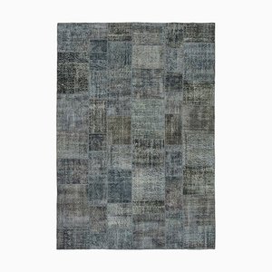 Grauer Vintage anatolischer Teppich aus Baumwolle