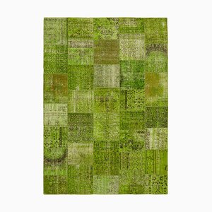 Grüner anatolischer Vintage Teppich