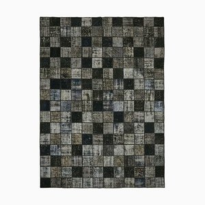Schwarzer anatolischer Vintage Teppich