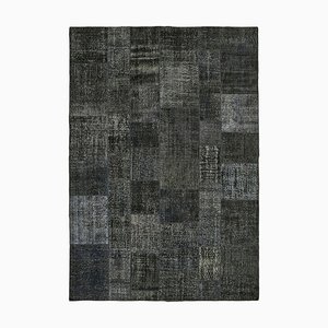 Schwarzer anatolischer Vintage Teppich