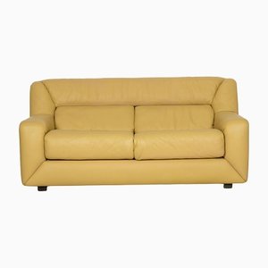 Yellow Leather DS 43 2-Seater Couch from de Sede